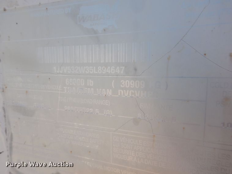 image for item DQ7088 2005 Wabash dry van trailer