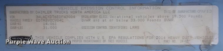 image for item DQ7112 2014 Freightliner  Business Class M2 flatbed truck