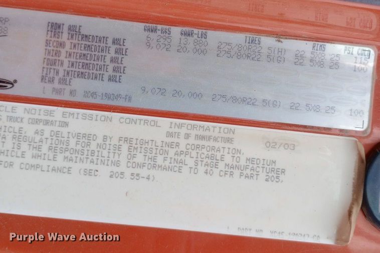 image for item DQ7120 2003 Sterling   LT7500 dump truck