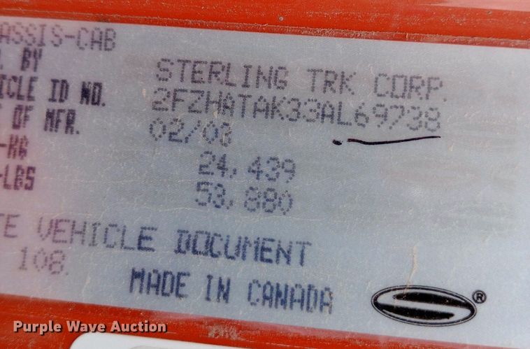 image for item DQ7120 2003 Sterling   LT7500 dump truck