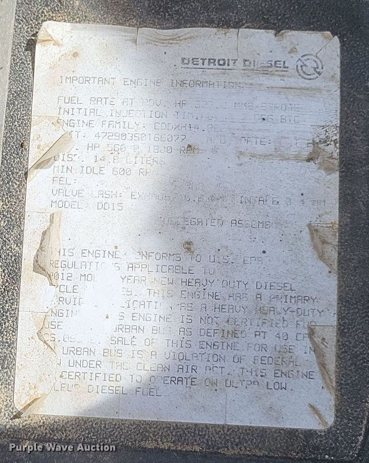 image for item DR4795 2013 Freightliner  Coronado SD dump truck