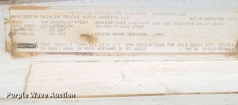 image for item DR4795 2013 Freightliner  Coronado SD dump truck