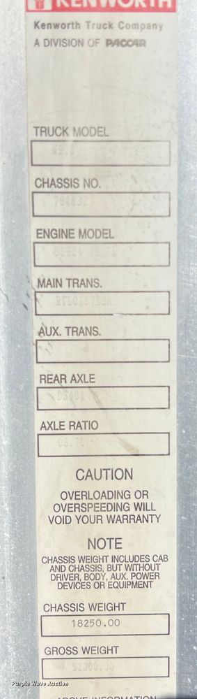 image for item DS3071 1998 Kenworth  W900 semi truck