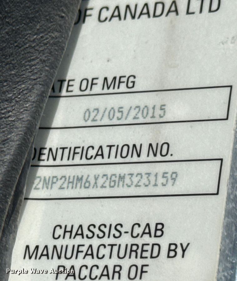 image for item DX0518 2016 Peterbilt 337 showroom truck