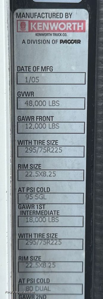 image for item DX0610 2005 Kenworth T600 semi truck