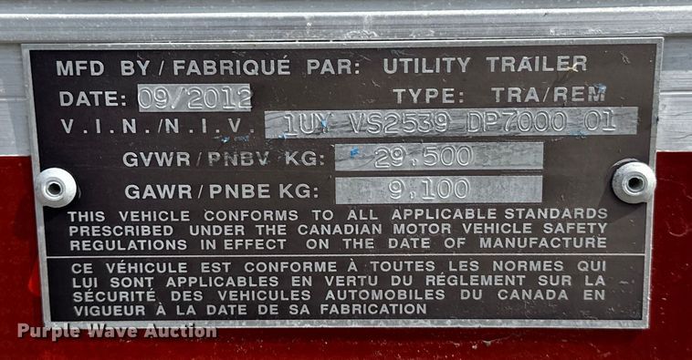 image for item EG1613 2013 Utility  4000D-X dry van trailer