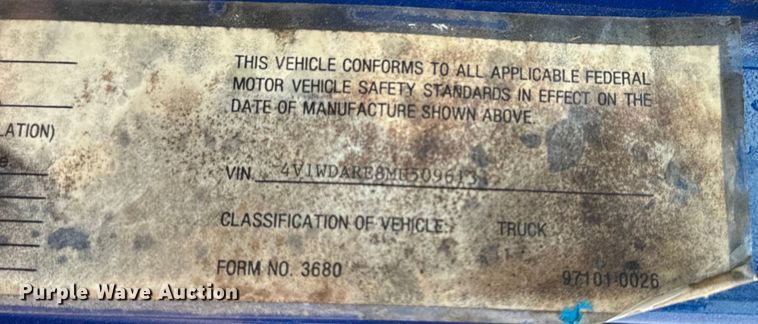 image for item EH3968 1991 White GMC  semi truck