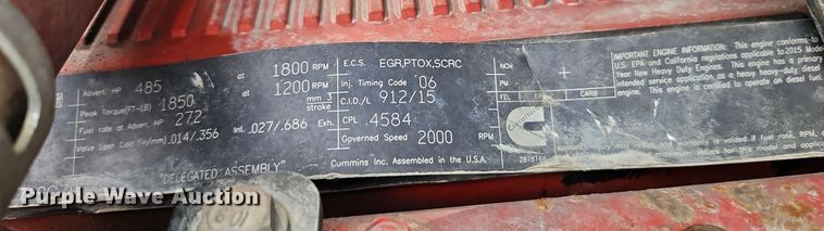 image for item EI3887 2016 Kenworth T800 semi truck