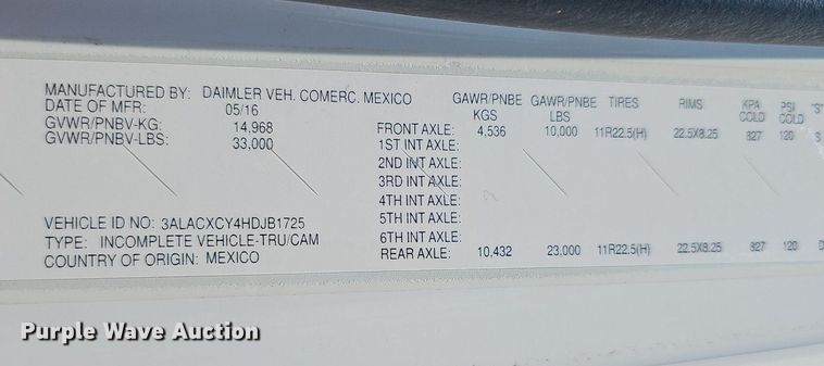 image for item EJ5502 2017 Frieghtliner  M2106 refuse truck