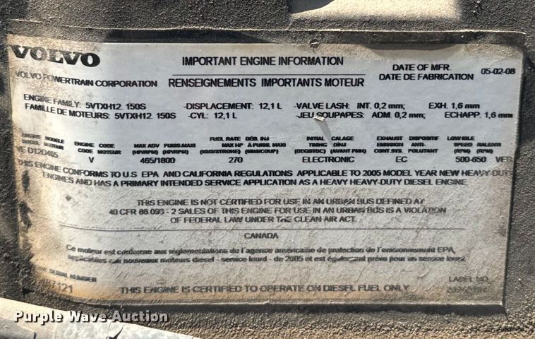 image for item EK1353 2006 Volvo VNL semi truck