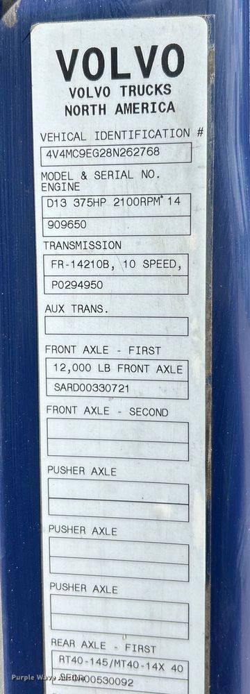 image for item EK4663 2008 Volvo VNM semi truck