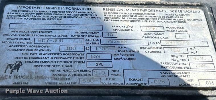 image for item EK4678 1998 Mack RD690S dump truck
