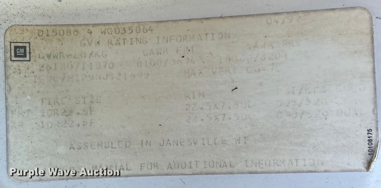 image for item EK4719 1992 GMC TopKick chipper truck