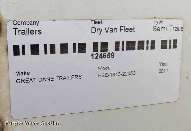image for item JT9846 2012 Great Dane PSE-1313-22053 dry van trailer