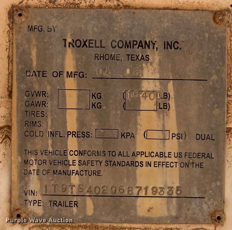 image for item LU9877 2006 Troxell vacuum trailer