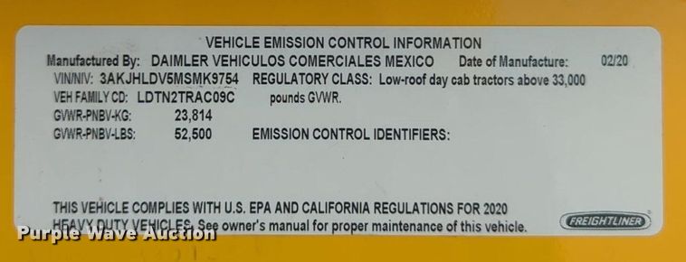 image for item NG9841 2021 Freightliner Cascadia semi truck