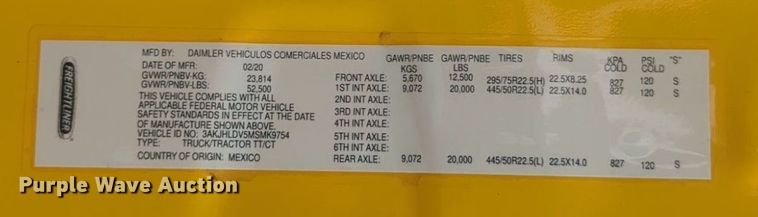 image for item NG9841 2021 Freightliner Cascadia semi truck