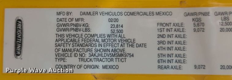 image for item NG9841 2021 Freightliner Cascadia semi truck