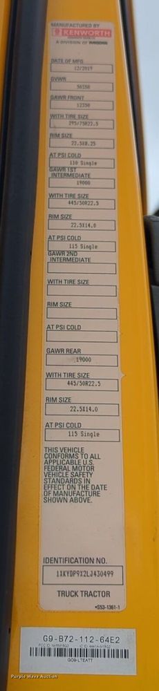 image for item NG9849 2020 Kenworth T680 semi truck