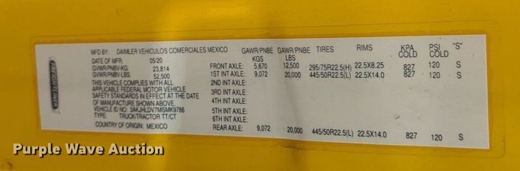 image for item NG9855 2021 Freightliner Cascadia semi truck