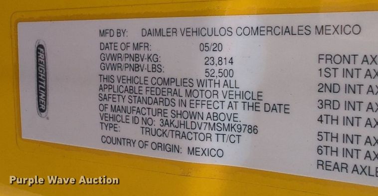 image for item NG9855 2021 Freightliner Cascadia semi truck