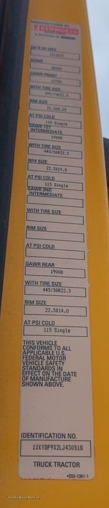 image for item NG9857 2020 Kenworth T680 semi truck