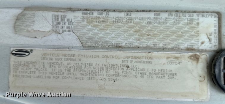 image for item NT9332 2005 Sterling  LT9500 roll-off container truck