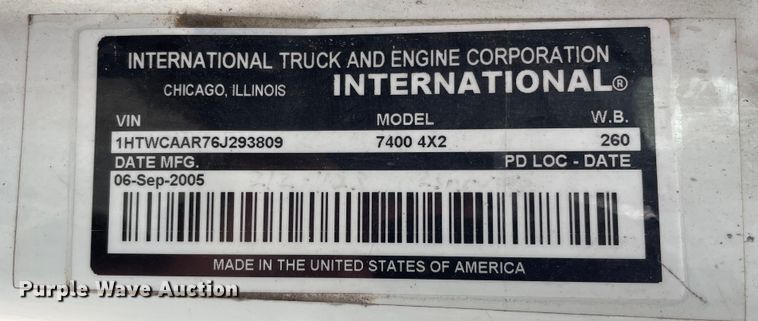 image for item OH9025 2006 International  7400 refuse truck