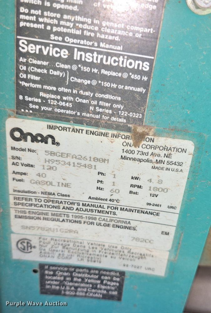 image for item DM1721 1996 Winnebago Brave RV