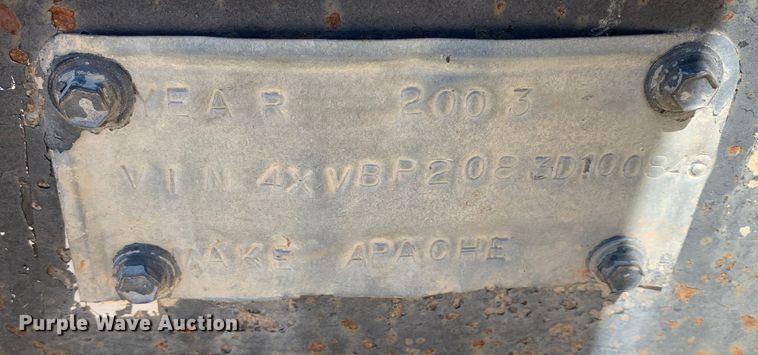 image for item DM7885 2003 Apache utility trailer