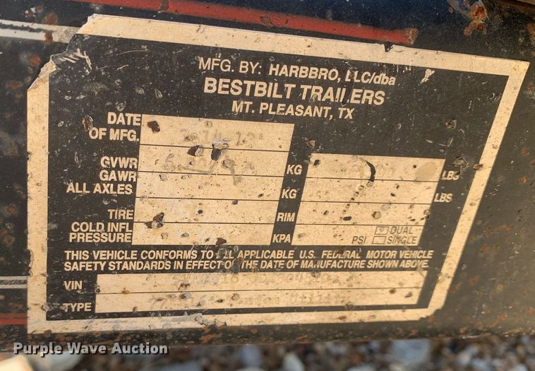 image for item DM7887 2013 Bestbilt utility trailer