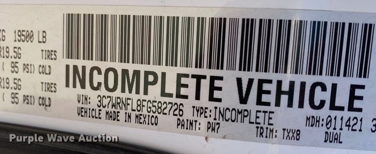 image for item DM7891 2015 Dodge Ram 5500HD Crew Cab flatbed truck