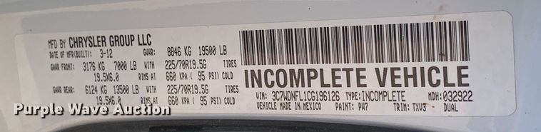 image for item DM7892 2012 Dodge Ram 5500HD Crew Cab flatbed truck