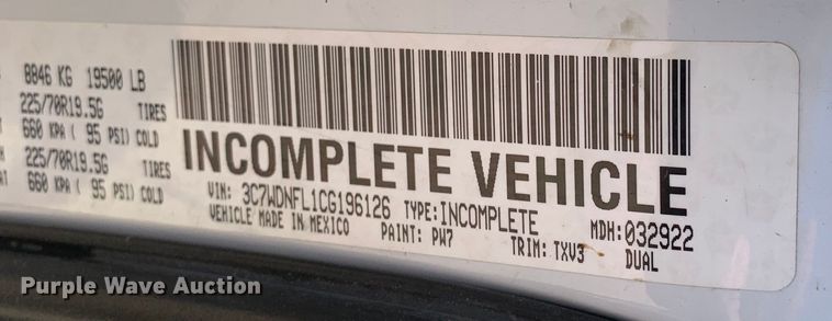 image for item DM7892 2012 Dodge Ram 5500HD Crew Cab flatbed truck