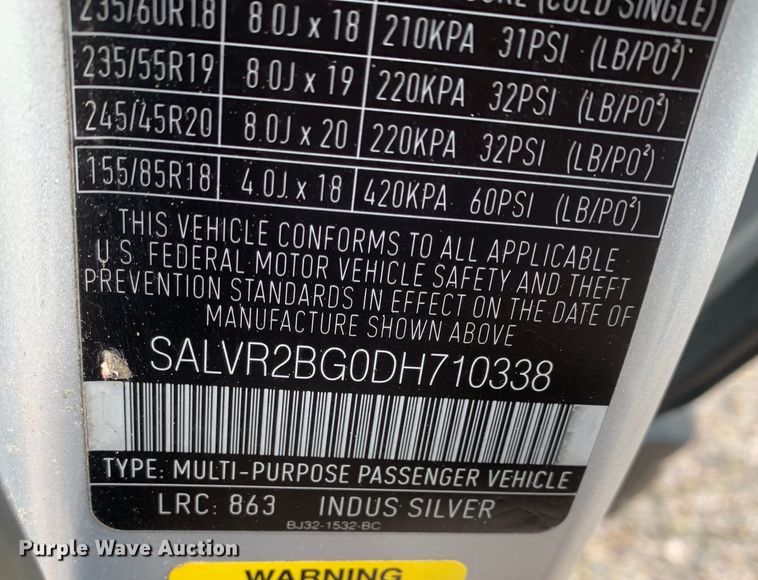 image for item DM7900 2013 Land Rover Ranger Rover Evoque 