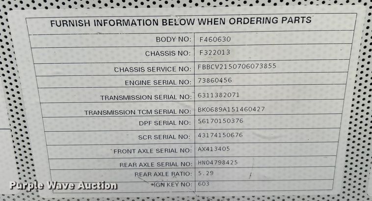 image for item DO6514 2016 Bluebird Vision school bus