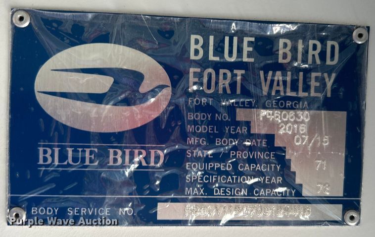 image for item DO6514 2016 Bluebird Vision school bus