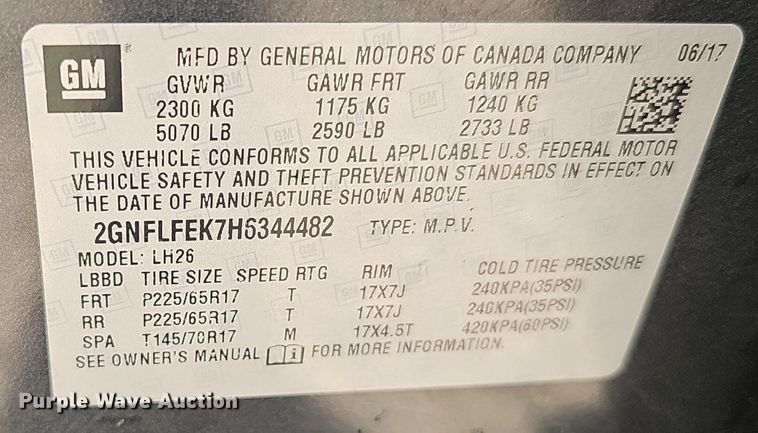 image for item DP0952 2017 Chevrolet Equinox SUV