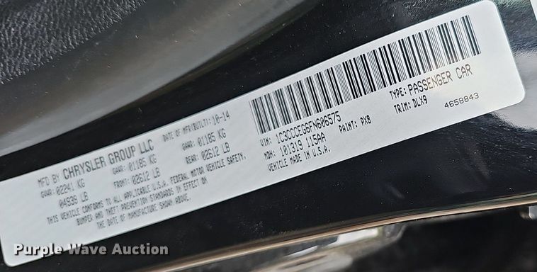 image for item DP0996 2015 Chrysler 200 C 