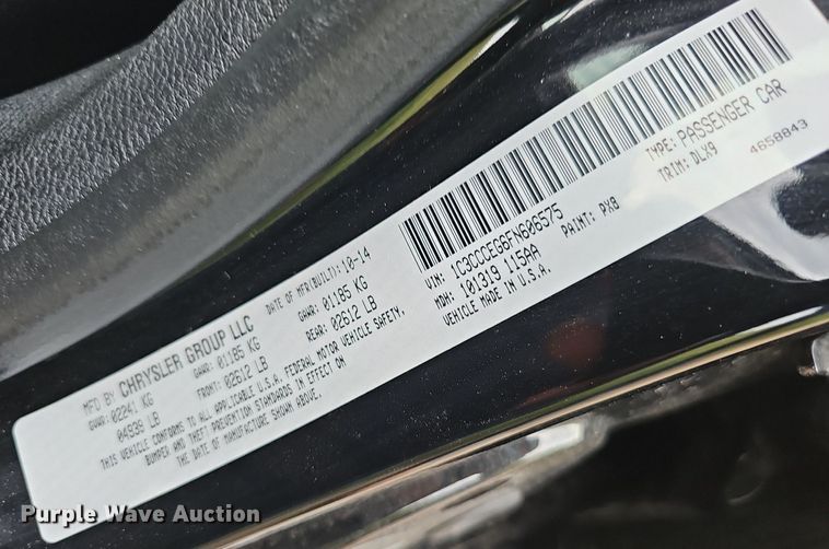 image for item DP0996 2015 Chrysler 200 C 