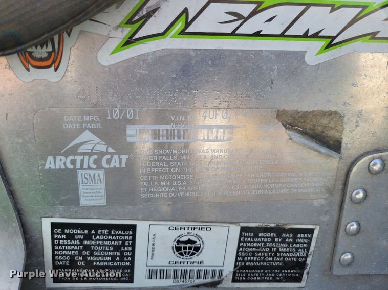 image for item DP1422 (2) Arctic Cat snowmobiles