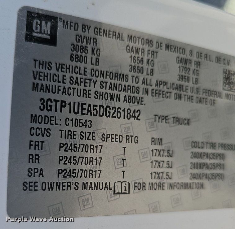 image for item DP6522 2013 GMC Sierra 1500 Crew Cab pickup truck