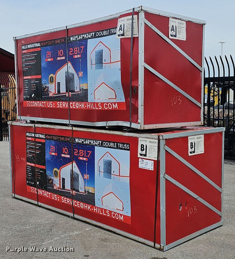 image for item DP6537 2024 Hills Industrial W40*L60*H24FT double truss arch shelter