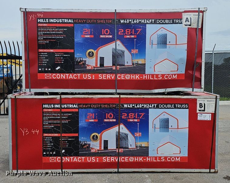 image for item DP6537 2024 Hills Industrial W40*L60*H24FT double truss arch shelter