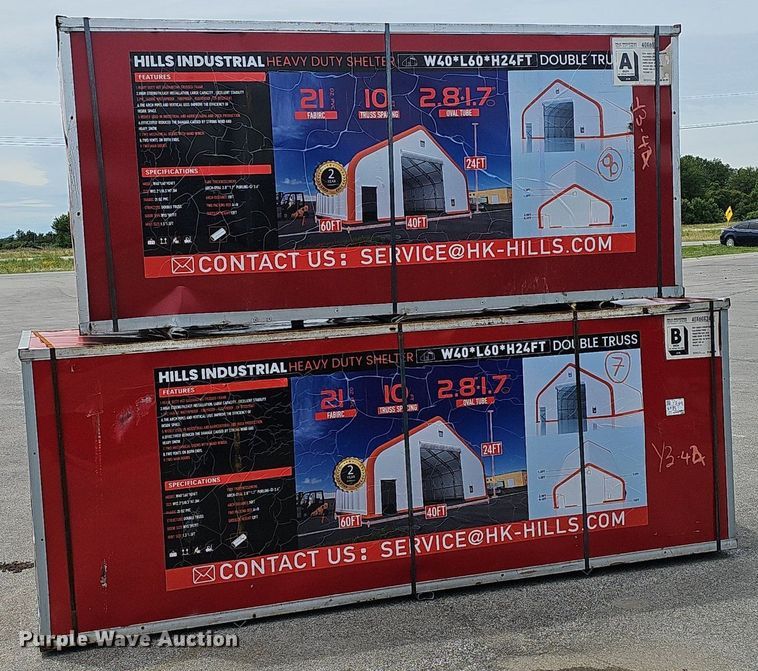 image for item DP6537 2024 Hills Industrial W40*L60*H24FT double truss arch shelter