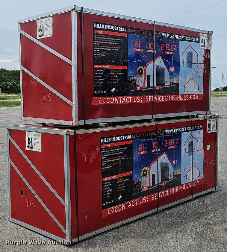 image for item DP6537 2024 Hills Industrial W40*L60*H24FT double truss arch shelter