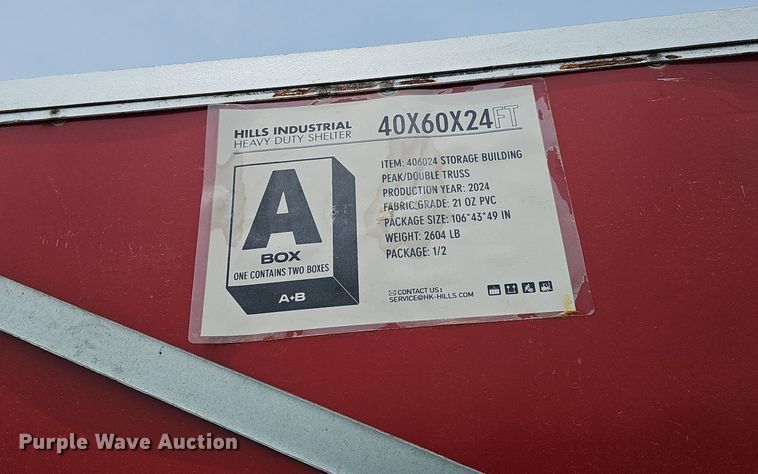 image for item DP6537 2024 Hills Industrial W40*L60*H24FT double truss arch shelter