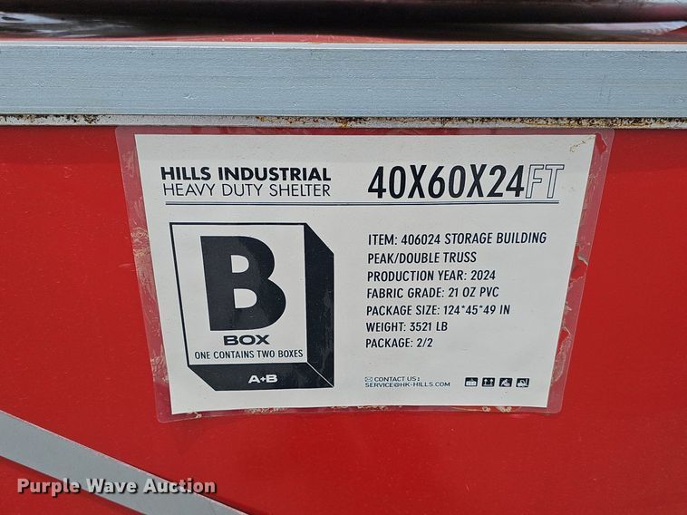 image for item DP6537 2024 Hills Industrial W40*L60*H24FT double truss arch shelter