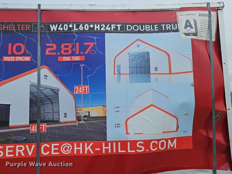 image for item DP6537 2024 Hills Industrial W40*L60*H24FT double truss arch shelter