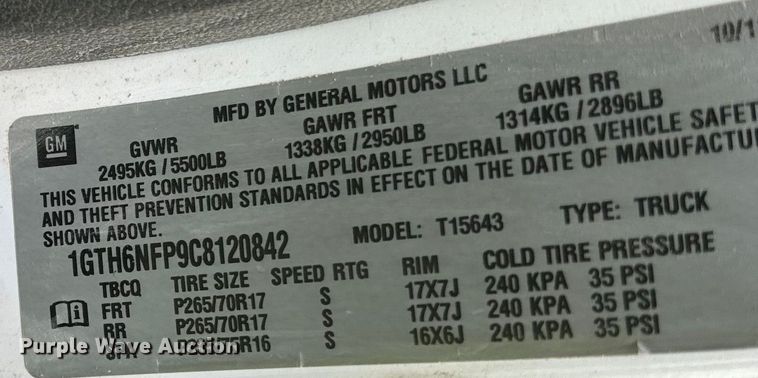 image for item DQ6799 2012 GMC  Canyon SLT Crew Cab pickup truck